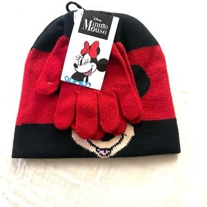 Disney Minnie Mouse girls hat and glove